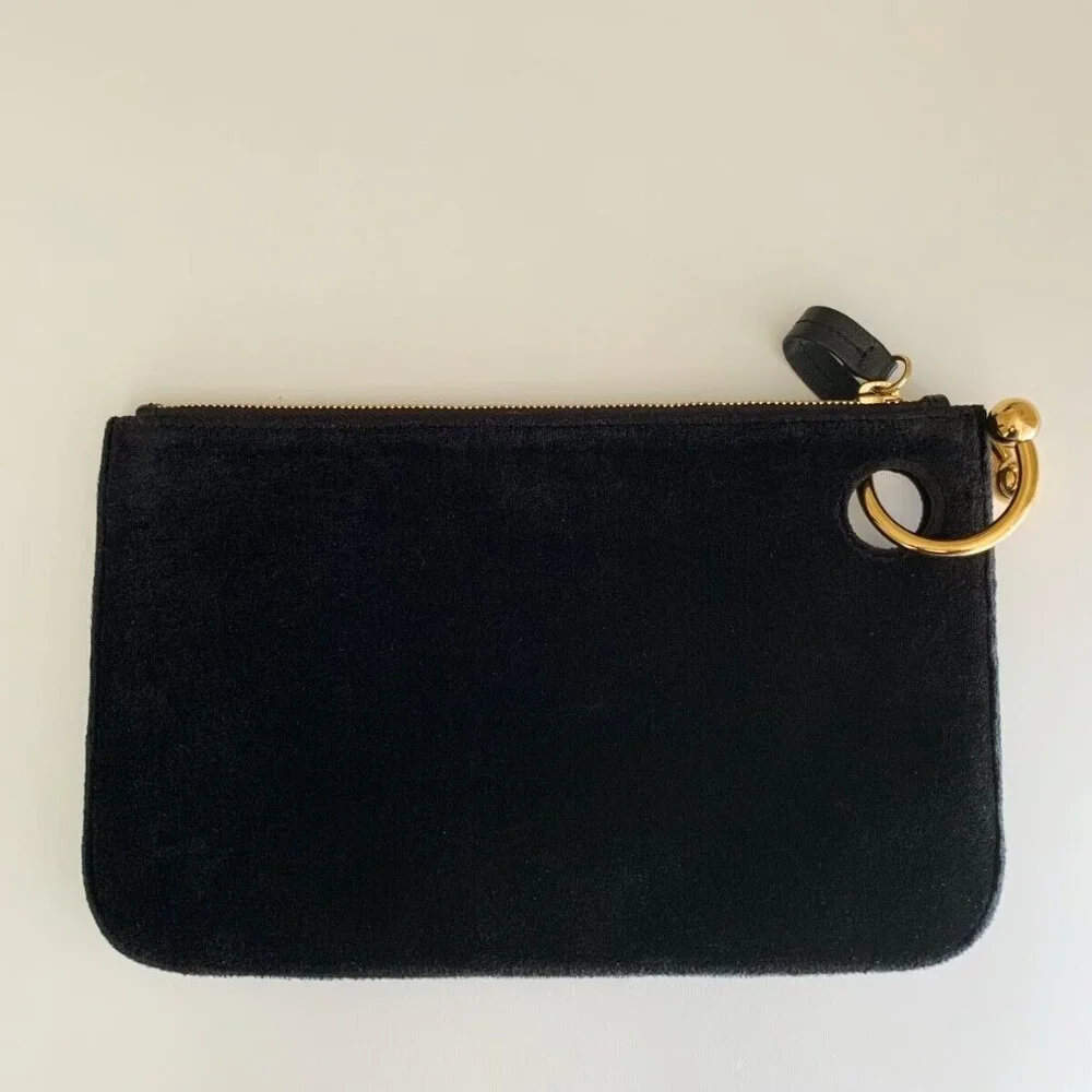 Women's JW ANDERSON Pierce Black Velvet Leather Clutch